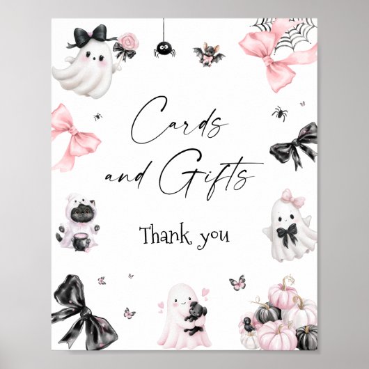 ハロウィーン小さなブーブベビーシャワーカードとギフト ポスター (正面)