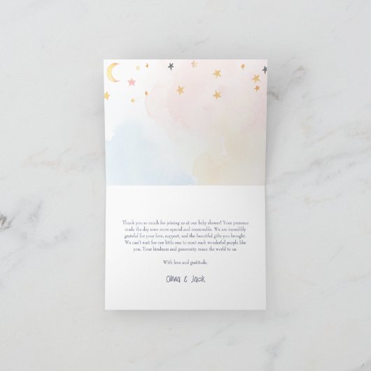 ハロウィーン小さなブーブベビーシャワー サンキューカード (内部)