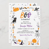 ハロウィーン小さなブーブベビーシャワー 招待状 (正面/裏面)