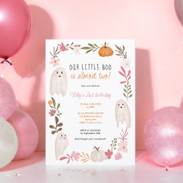 ハロウィーン小さなブー幽霊かわいい子供たち2歳の誕生日 招待状