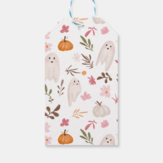 ハロウィーン小さなブー幽霊かわいい赤ちゃんシャワー ギフトタグ (裏面)