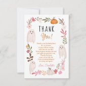 ハロウィーン小さなブー幽霊かわいい赤ちゃんシャワー サンキューカード (正面)