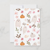 ハロウィーン小さなブー幽霊かわいい赤ちゃんシャワー サンキューカード (裏面)