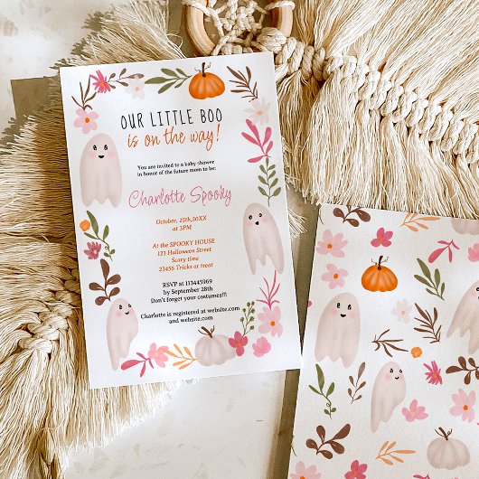 ハロウィーン小さなブー幽霊かわいい赤ちゃんシャワー 招待状
