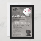 ハロウィーン小さなブー幽霊女の子ベビーシャワーInvi 招待状 (正面)
