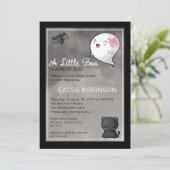 ハロウィーン小さなブー幽霊女の子ベビーシャワーInvi 招待状 (スタンド正面)