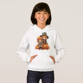 ハロウィーン小さな女の子を着たかわいいコスチューム (正面フル)