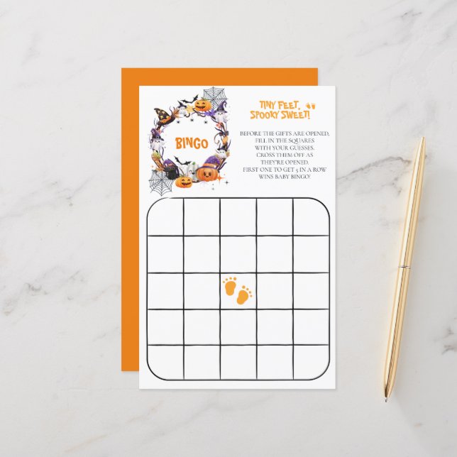 ハロウィーン小さな足不気味、甘いビンゴゲーム (正面/裏面インサイチュ)