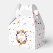 ハロウィーン小さな足不気味、甘い赤ちゃんシャワーS フェイバーボックス (裏面サイド)