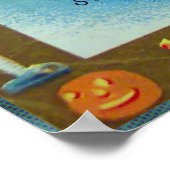 ハロウィーン小妖精や小人とカボチャヴィンテージパーティーポスター ポスター (角)