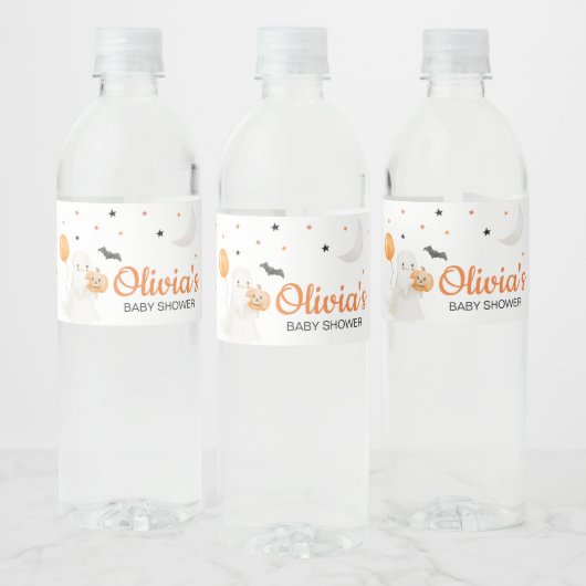 ハロウィーン少しブーはほとんど赤ちゃんシャワーが必要 ペットボトルラベル (ボトル)