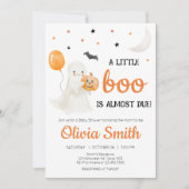 ハロウィーン少しブーはほとんど赤ちゃんシャワーが必要 招待状 (正面)