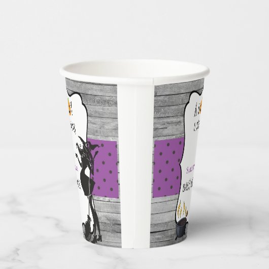 ハロウィーン少年が魔女の赤ちゃんシャワーを醸造 紙コップ (右)