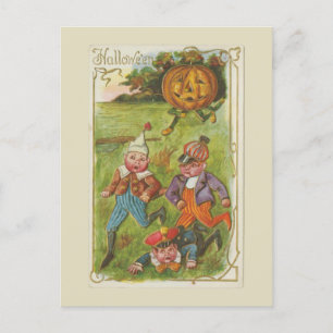 ハロウィーン少年とジャック・オランタンヴィンテージ ポストカード