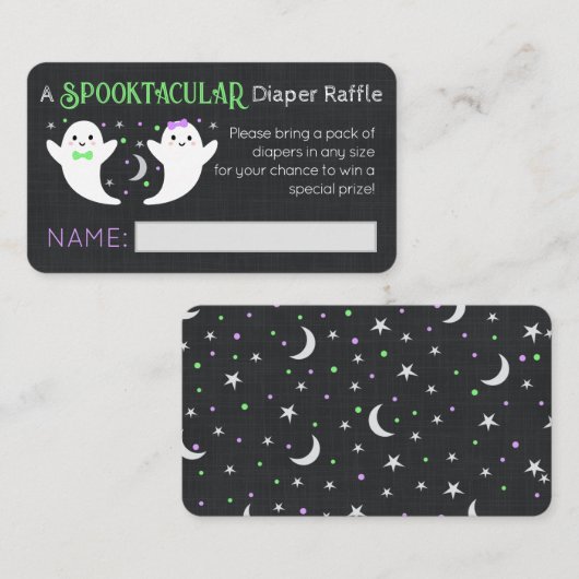 ハロウィーン幽霊おむつラッフル エンクロージャーカード (正面/裏面)