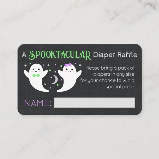 ハロウィーン幽霊おむつラッフル エンクロージャーカード (正面)
