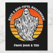 ハロウィーン幽霊が美しいレトロヴィンテージ ワインラベル (シングルラベル)