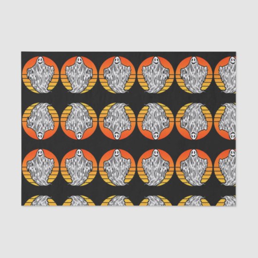 ハロウィーン幽霊が美しいレトロヴィンテージ 薄葉紙 (正面)