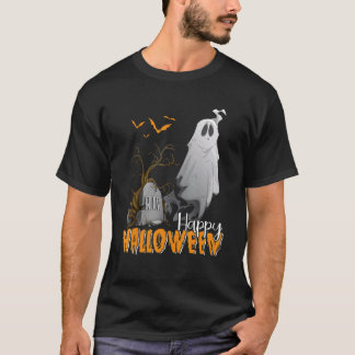 ハロウィーン幽霊こうもりかわいいキッズボーイガールハッピーハロ Tシャツ
