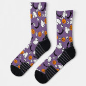 ハロウィーン幽霊こうもりスカルパンプキン ソックス (左)