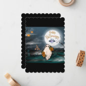 ハロウィーン幽霊こうもりスパイダズハロウィンカード ノートカード (正面/裏面インサイチュ)