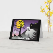ハロウィーン幽霊こうもり10%オフ販売 カード (黄色い花)