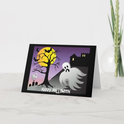 ハロウィーン幽霊こうもり10%オフ販売 カード (正面)