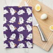 ハロウィーン幽霊たちのトリックまたは治療 キッチンタオル (四つ折り)