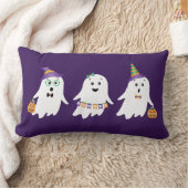 ハロウィーン幽霊たちのトリックまたは治療 ランバークッション (ブランケット)