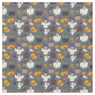 ハロウィーン幽霊たちカボンプキンスキャルドンと続く ファブリック
