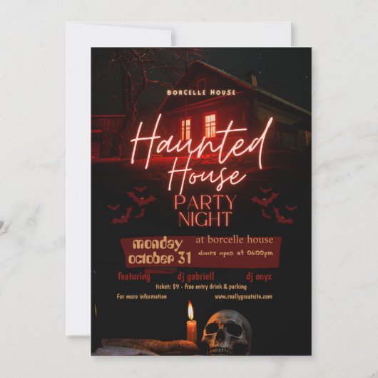 ハロウィーン幽霊たちスプロック誕生日パーティー 招待状 (正面)