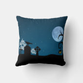 ハロウィーン幽霊たちズアット墓地 クッション (裏面)