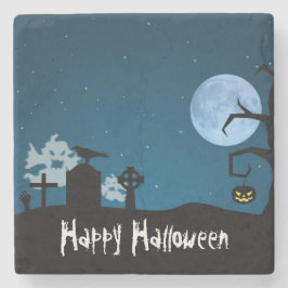 ハロウィーン幽霊たちズアット墓地 ストーンコースター