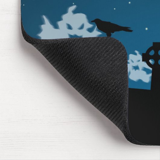 ハロウィーン幽霊たちズアット墓地 マウスパッド (コーナー)