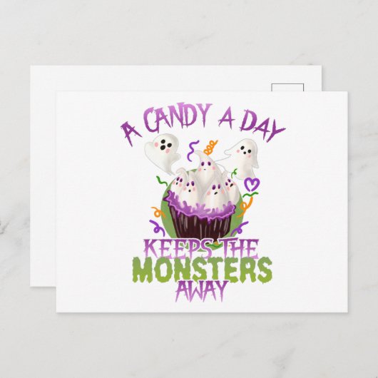 ハロウィーン幽霊たちズキャンディアデイモン保スター遠くにズ ポストカード (正面/裏面)
