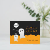 ハロウィーン幽霊たちパーティの招待状 インビテーションポストカード (スタンド正面)