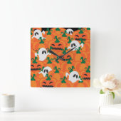 ハロウィーン幽霊たち幽霊のよく出るカボチャパッチ スクエア壁時計 (ホーム)