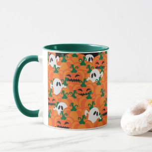 ハロウィーン幽霊たち幽霊のよく出るカボチャパッチ マグカップ