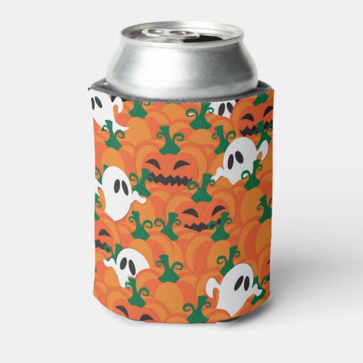 ハロウィーン幽霊たち幽霊のよく出るカボチャパッチ 缶クーラー (缶裏面)