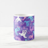 ハロウィーン幽霊たち紫マグカップ コーヒーマグカップ (中央)