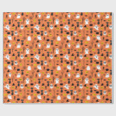 ハロウィーン幽霊たち黒猫スパイダーウェブおもしろい ラッピングペーパー (フラット)