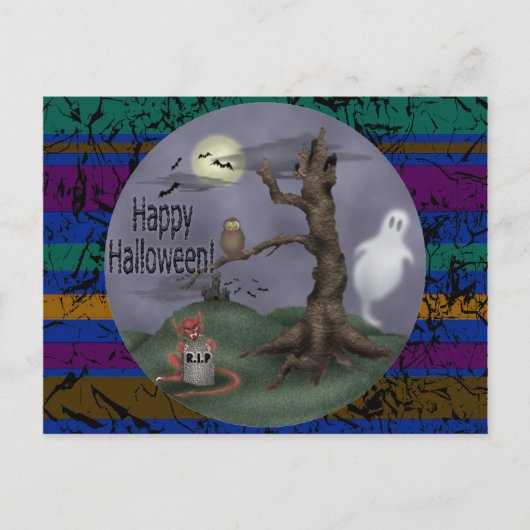 ハロウィーン幽霊たち ポストカード (正面)