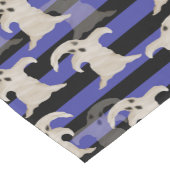 ハロウィーン幽霊たち |紫、灰色、黒のストライプ ショートテーブルランナー (コーナー)