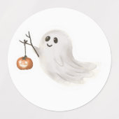 ハロウィーン幽霊とカボチャのステッカーセット ラベル (デザイン2)