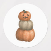 ハロウィーン幽霊とカボチャのステッカーセット ラベル (デザイン2)