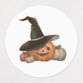 ハロウィーン幽霊とカボチャのステッカーセット ラベル (デザイン1)