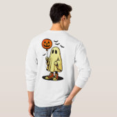 ハロウィーン幽霊とカボチャ風船 Tシャツ (裏面フル)