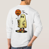 ハロウィーン幽霊とカボチャ風船 Tシャツ (裏面)