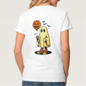 ハロウィーン幽霊とカボチャ風船 Tシャツ (裏面)