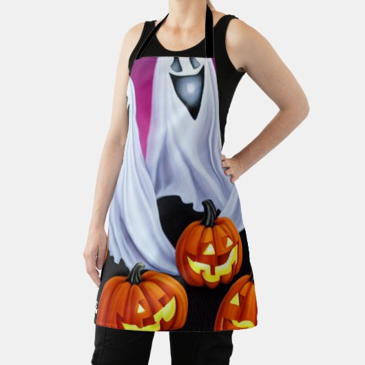 ハロウィーン幽霊とカボチャ エプロン (インサイチュ)